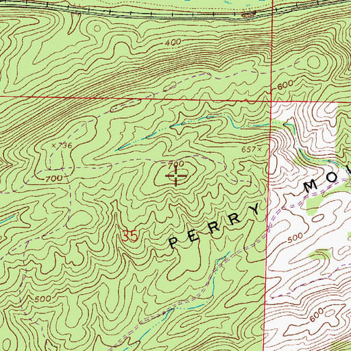Topographic Map of Perry Mountain, AR