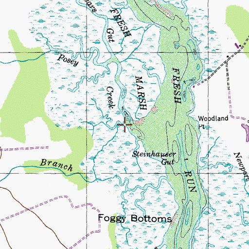 Topographic Map of Bunker Hill Branch, MD