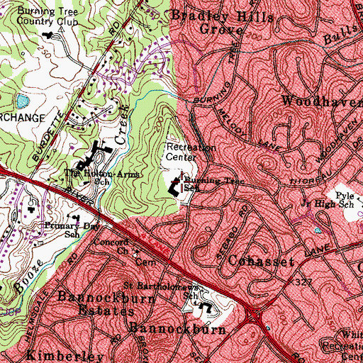 Topographic Map of Burning Tree Elementary School, MD