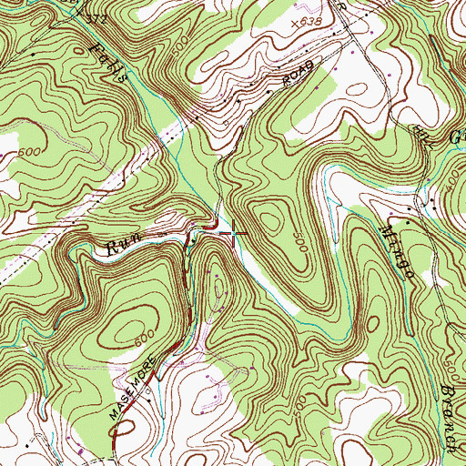 Topographic Map of Bush Cabin Run, MD