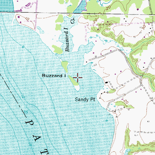Topographic Map of Buzzard Island, MD