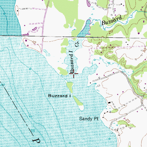 Topographic Map of Buzzard Island Creek, MD
