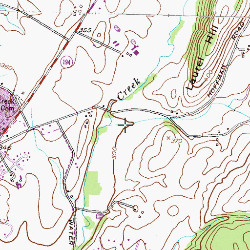 Topographic Map of Cabbage Run, MD