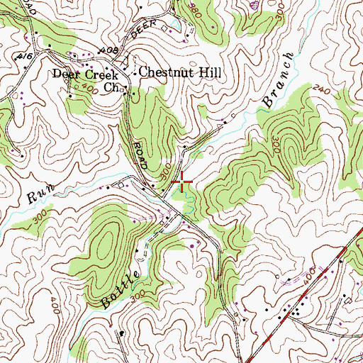 Topographic Map of Cabbage Run, MD
