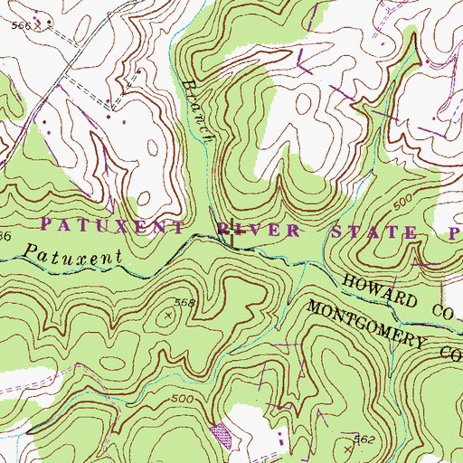 Topographic Map of Cabin Branch, MD
