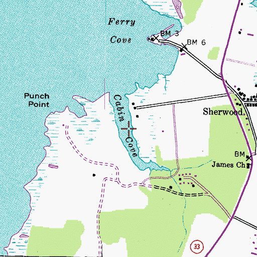 Topographic Map of Cabin Cove, MD