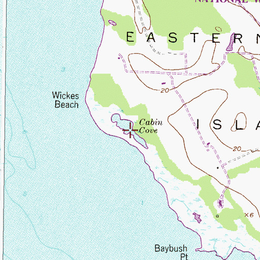 Topographic Map of Cabin Cove, MD