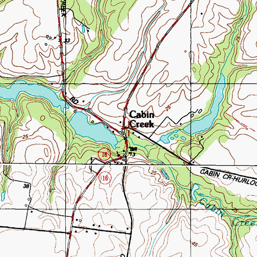 Topographic Map of Cabin Creek, MD
