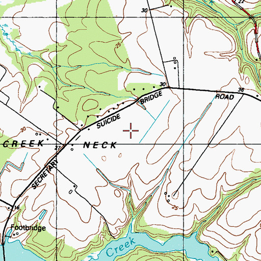 Topographic Map of Cabin Creek Neck, MD