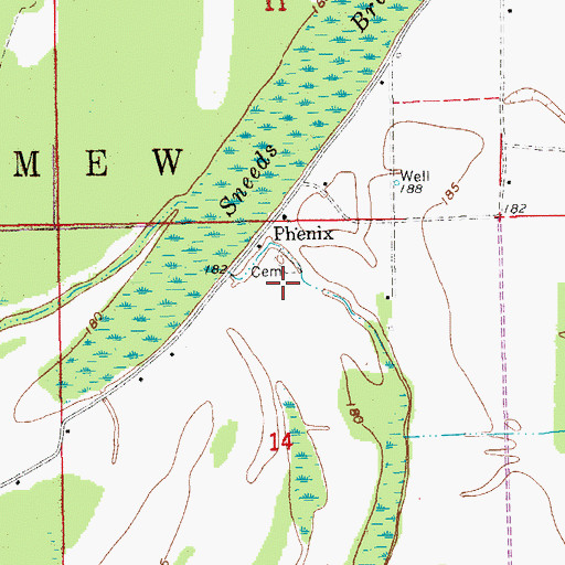 Topographic Map of Phenix, AR