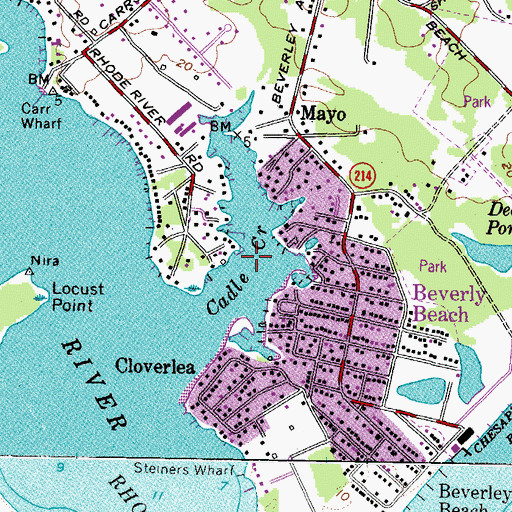 Topographic Map of Cadle Creek, MD