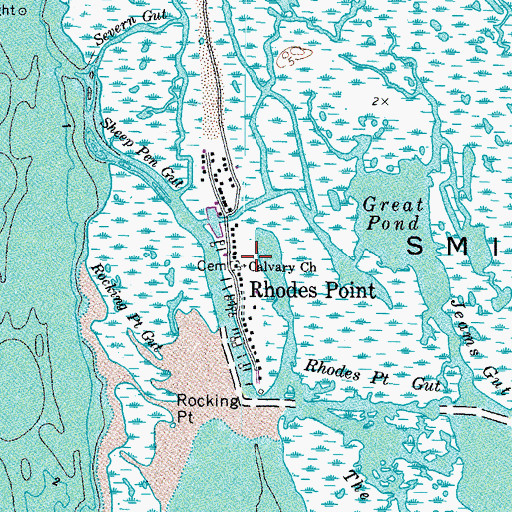 Topographic Map of Calvary Church, MD
