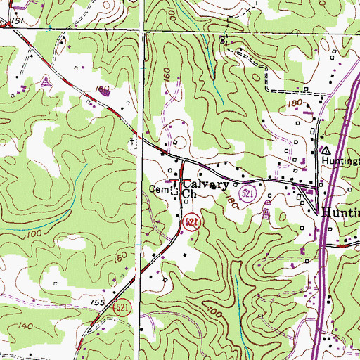 Topographic Map of Calvary Church, MD
