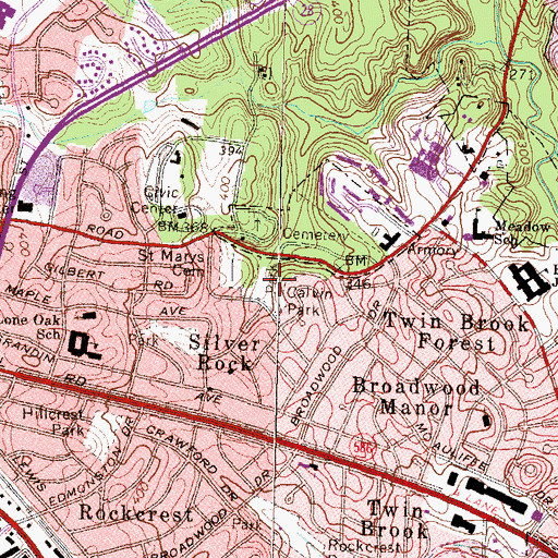 Topographic Map of Calvin Park, MD