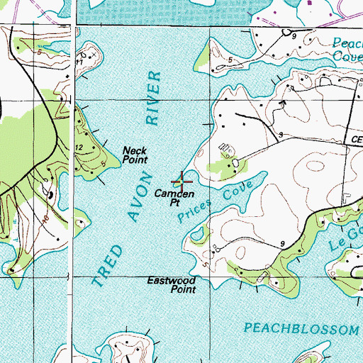 Topographic Map of Camden Point, MD