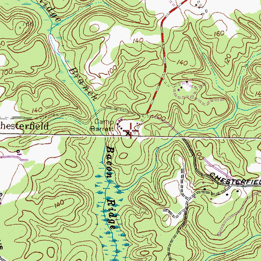 Topographic Map of Camp Barrett, MD