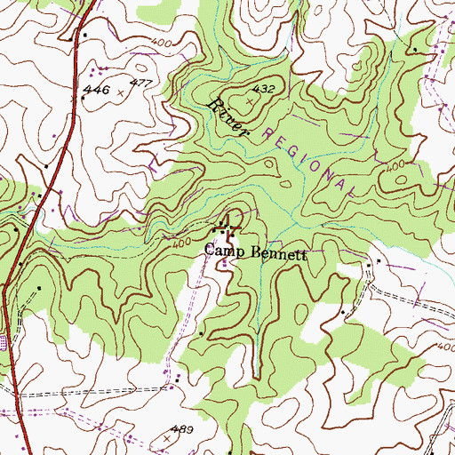 Topographic Map of Camp Bennett, MD