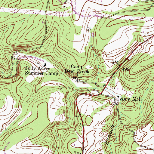Topographic Map of Camp Deer Creek, MD
