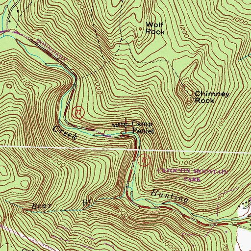 Topographic Map of Camp Peniel, MD