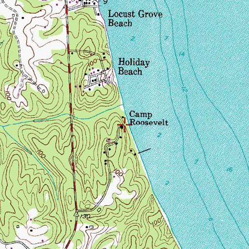 Topographic Map of Camp Roosevelt, MD