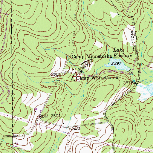Topographic Map of Camp Whitethorn, MD