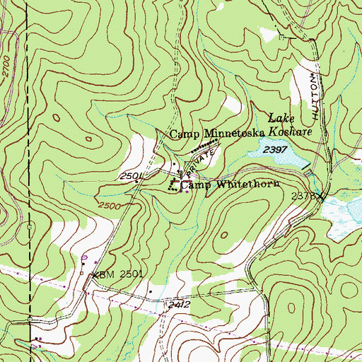 Topographic Map of Camp Whitethorn, MD