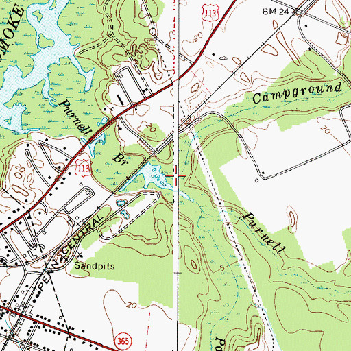 Topographic Map of Campground Branch, MD