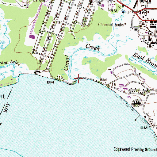 Topographic Map of Canal Creek, MD