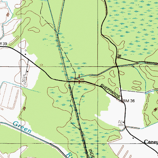 Topographic Map of Careytown Branch, MD