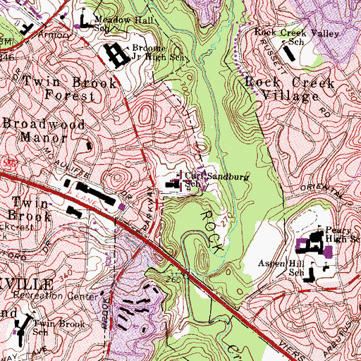 Topographic Map of Carl Sandburg Learning Center, MD