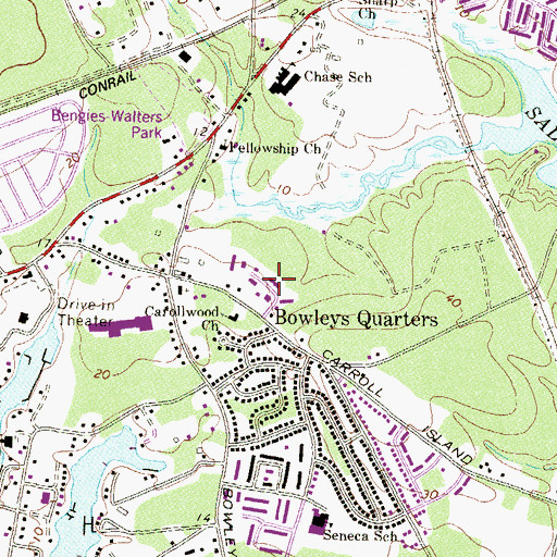 Topographic Map of Carollwood Church, MD