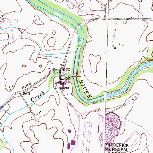 Topographic Map of Carroll Creek, MD