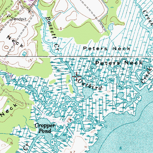 Topographic Map of Catbird Creek, MD