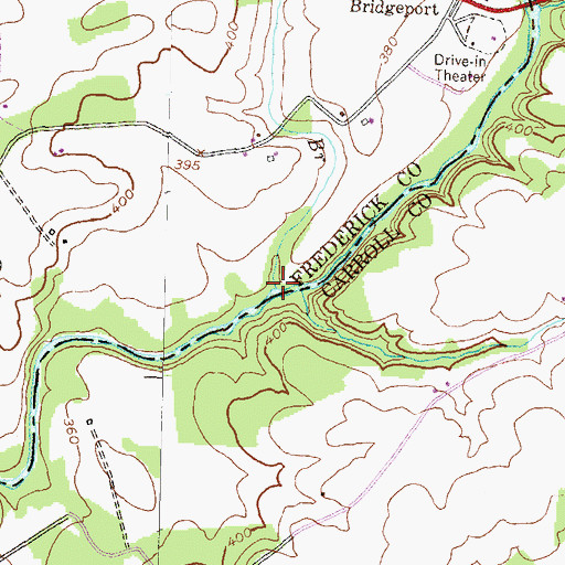 Topographic Map of Cattail Branch, MD