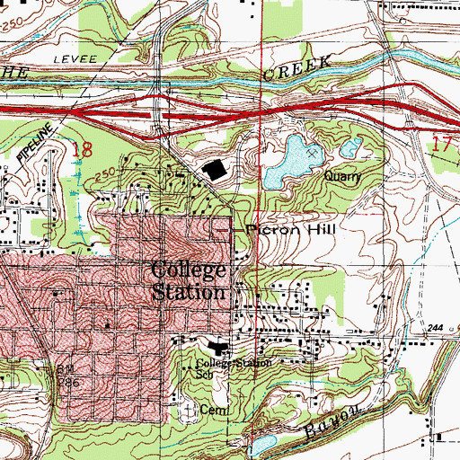 Topographic Map of Picron Hill, AR
