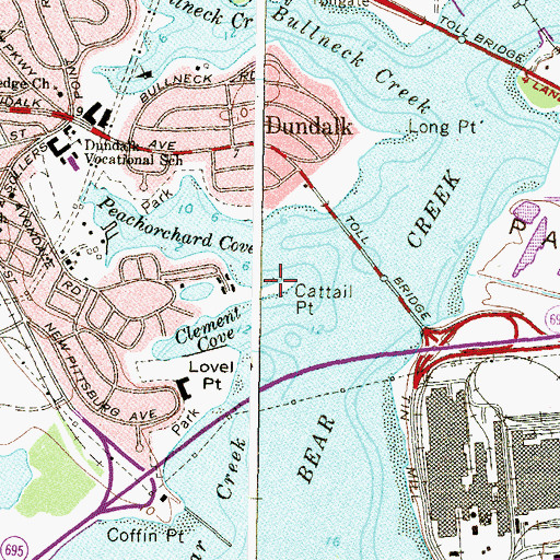 Topographic Map of Cattail Point, MD