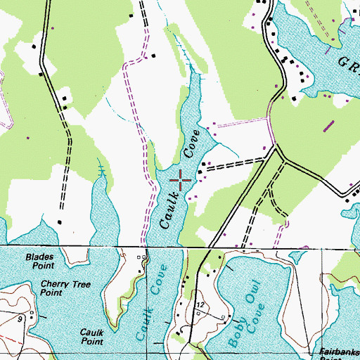 Topographic Map of Caulk Cove, MD
