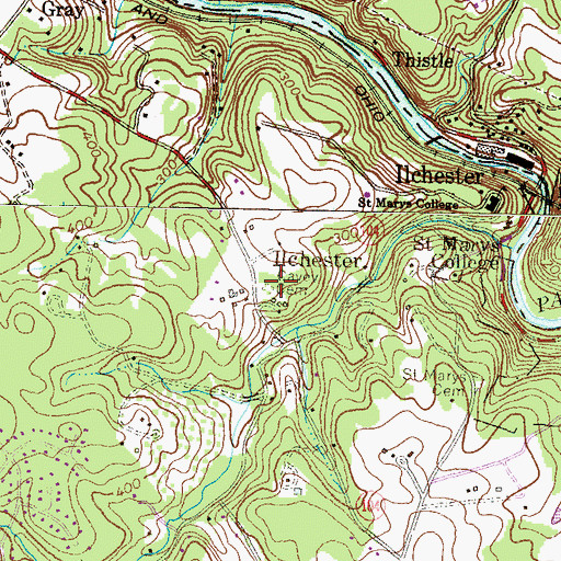 Topographic Map of Cavey Cemetery, MD