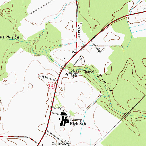 Topographic Map of Cedar Chapel School, MD