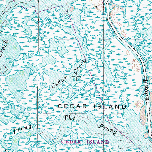 Topographic Map of Cedar Creek, MD