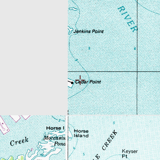 Topographic Map of Cedar Point, MD