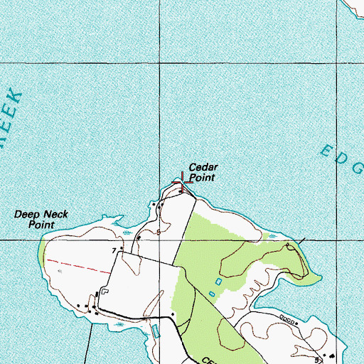 Topographic Map of Cedar Point, MD