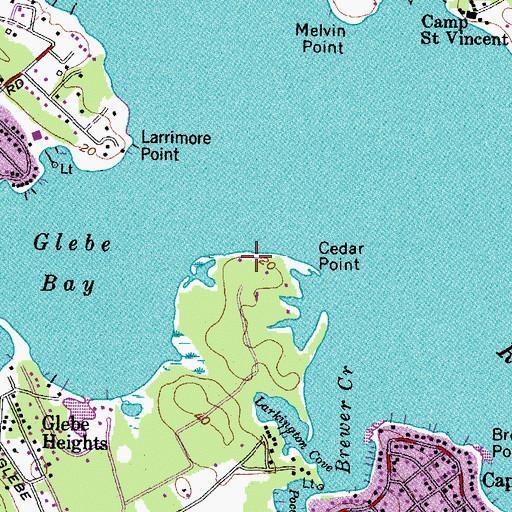 Topographic Map of Cedar Point, MD