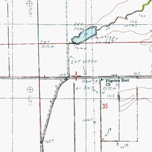 Topographic Map of Pilgrims Rest, AR