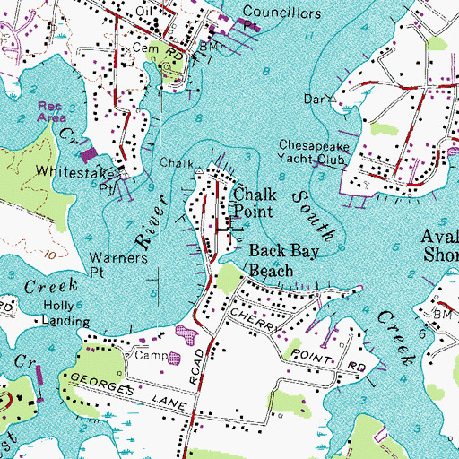 Topographic Map of Chalk Point, MD
