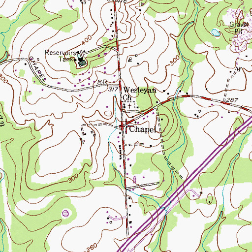 Topographic Map of Chapel, MD