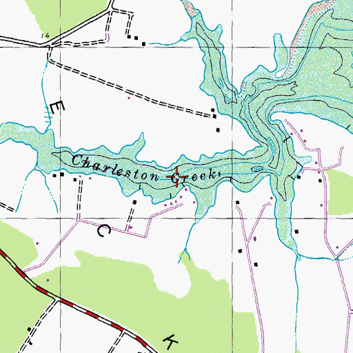 Topographic Map of Charleston Creek, MD