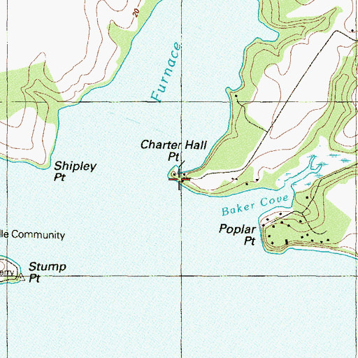 Topographic Map of Charter Hall Point, MD