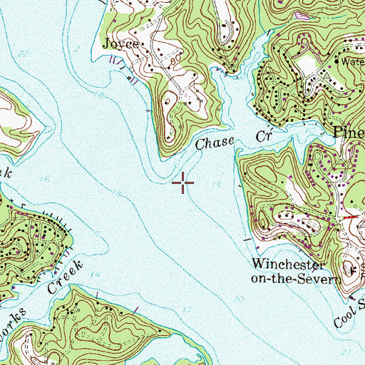 Topographic Map of Chase Creek, MD