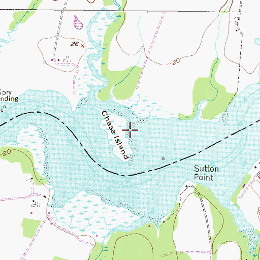Topographic Map of Chase Island, MD